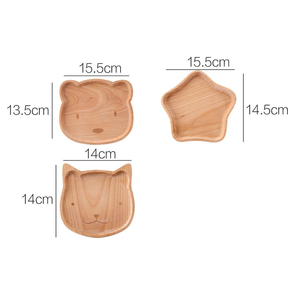 Cute Cartoon Wood Plate Dessert Cake Dishes Tray Dinnerware Food Dessert Plate Snack Fruit Dish Saucer Kitchen Dinner Plates