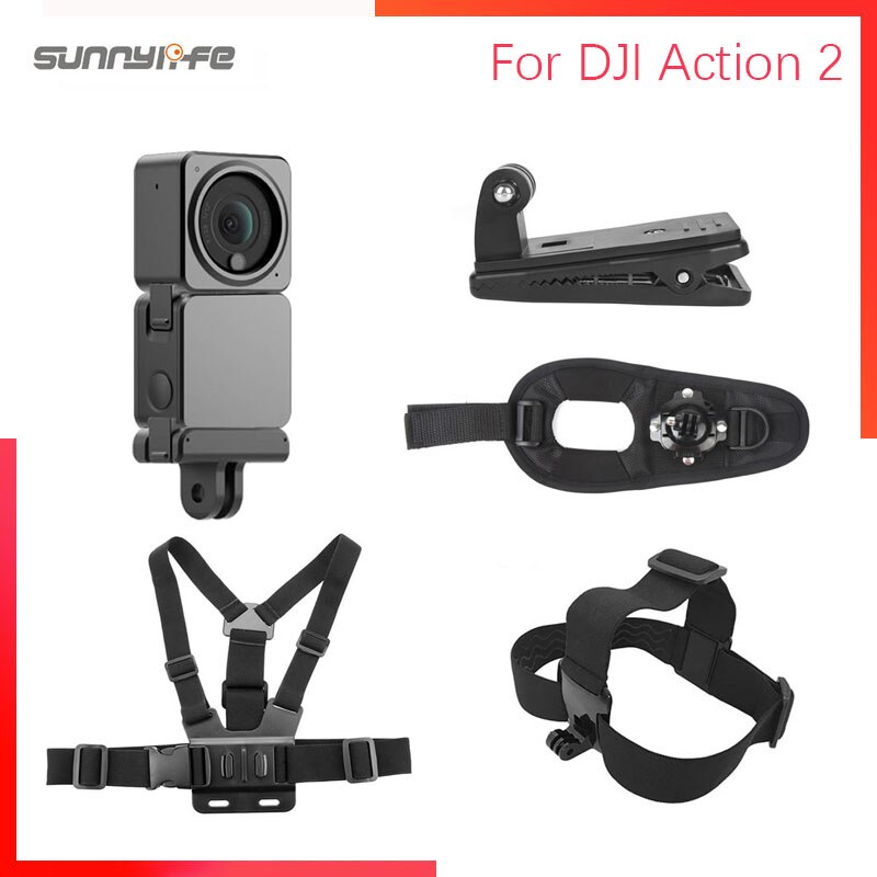 Sport Camera Wearable Pak Accessoires Voor Dji Action 2 Rugzak Clip Borstband Pols Hoofdband Band Voor Gopro 10 Accessoires