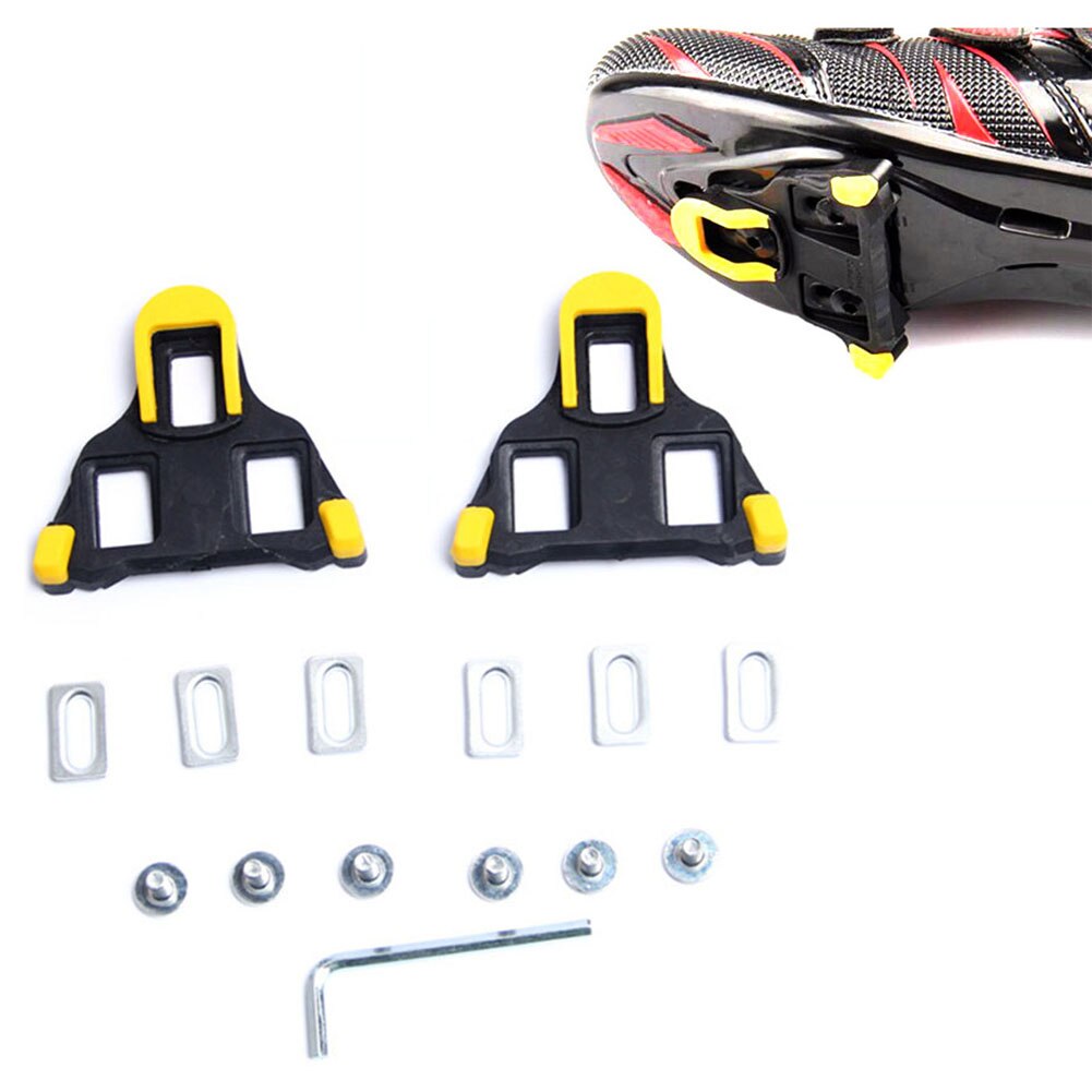 Vélo auto-verrouillage pédale taquet vélo de route chaussures crampons plaque de verrouillage attelle pour Shimano équitation attelle groupe serrure: Yellow