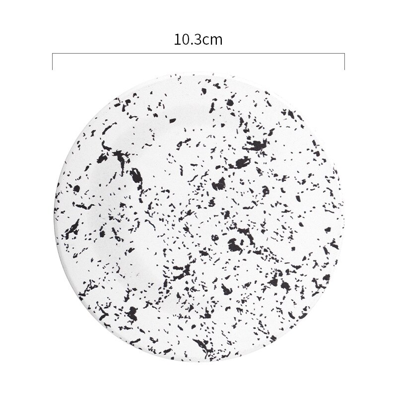 Coaster nordisk keramisk absorberende skridsikker kaffekoppude isoleringspude korkbund klassisk face coaster drink: Stil -3