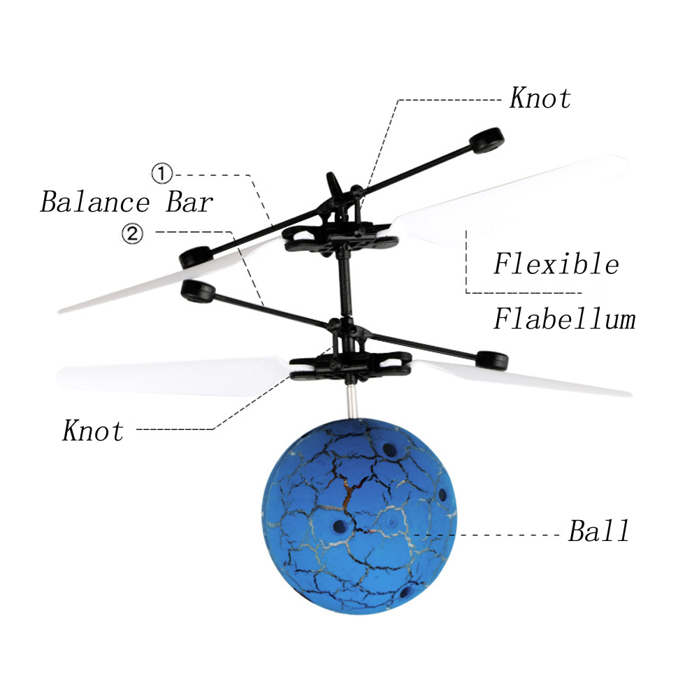 Sensor de detección de aviones, colorida bola voladora brillante, iluminación LED integrada para niños adolescentes, juguetes eléctricos para niños,
