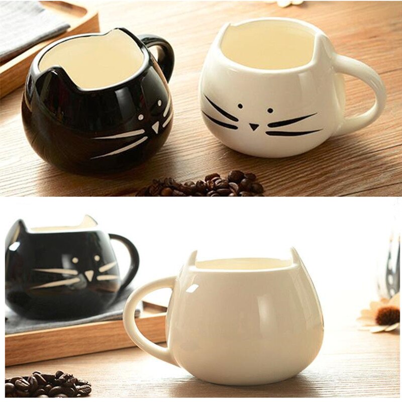 400 Ml Leuke Kat Dier Koffie Melk Mok Creatieve Keramische Kopjes Porselein Thee Mokken Ontbijt Drinkware Leuke Cadeaus