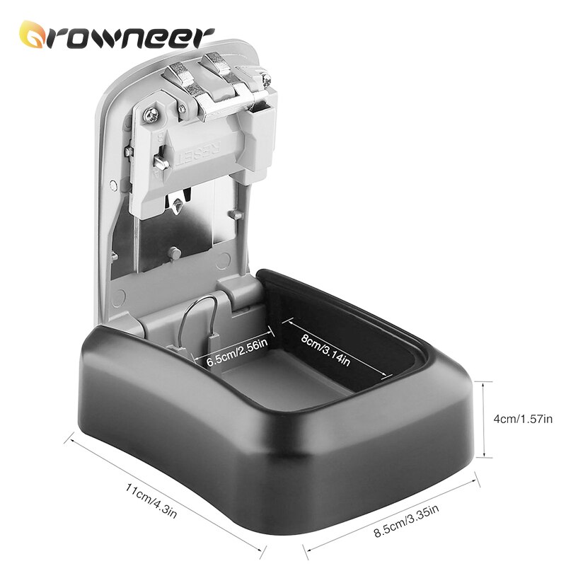 Nyckel säker låda robust aluminiumlegering nyckellås låda väggmonterad säkert förvaring väderbeständig 4- siffrig kombination vridratten