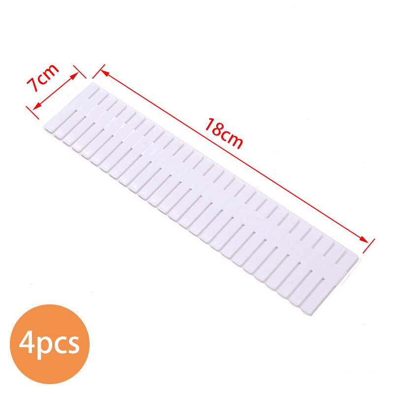 DIY Adjustable Plastic Storage Partition Board Drawer Divider Combination Partition Board Space-saving Division Organizer: 18cm white 4pcs