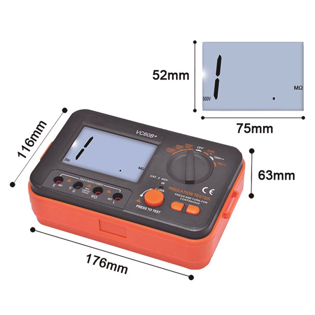 Insulation Resistance Tester Easy Read Digital Display With Test Lead Portable #734
