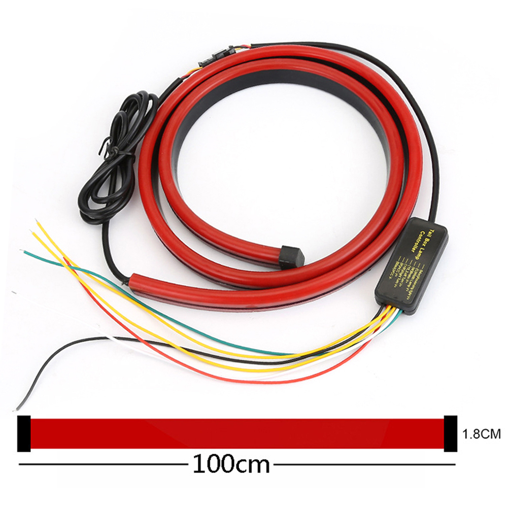 90cm/100cm Multi-mode Left/Right Turn Signals Double Flash Brake Light Car LED Strip Light for Vehicle DC 12V Traffic Safety: 100cm