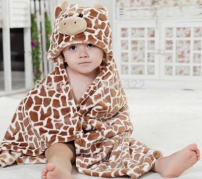 Pudcoco giraf bjørn formet hætteklædte badekåbe varm baby bad tegneserie håndklæde vaskeklud badning fodring klud blødt tæppe