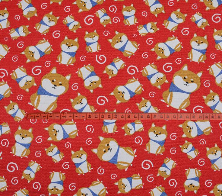Tissu de coupe en coton 13 couleurs Shiba | Chiens inu chats chanceux, toile imprimée, tissu en coton, accessoires bricolage 1 mètre 0.914: 1