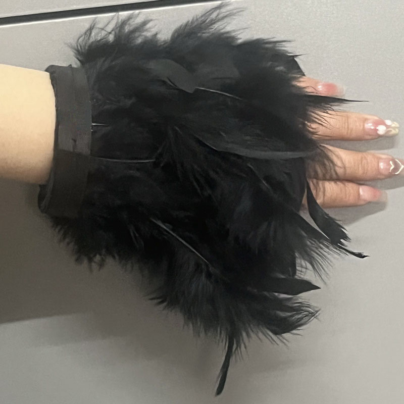 Ostrich Feather Cuff for women Feather cuffs for wrist feather snap bracelet nail photo cuffs Shirts cuffs with feather
