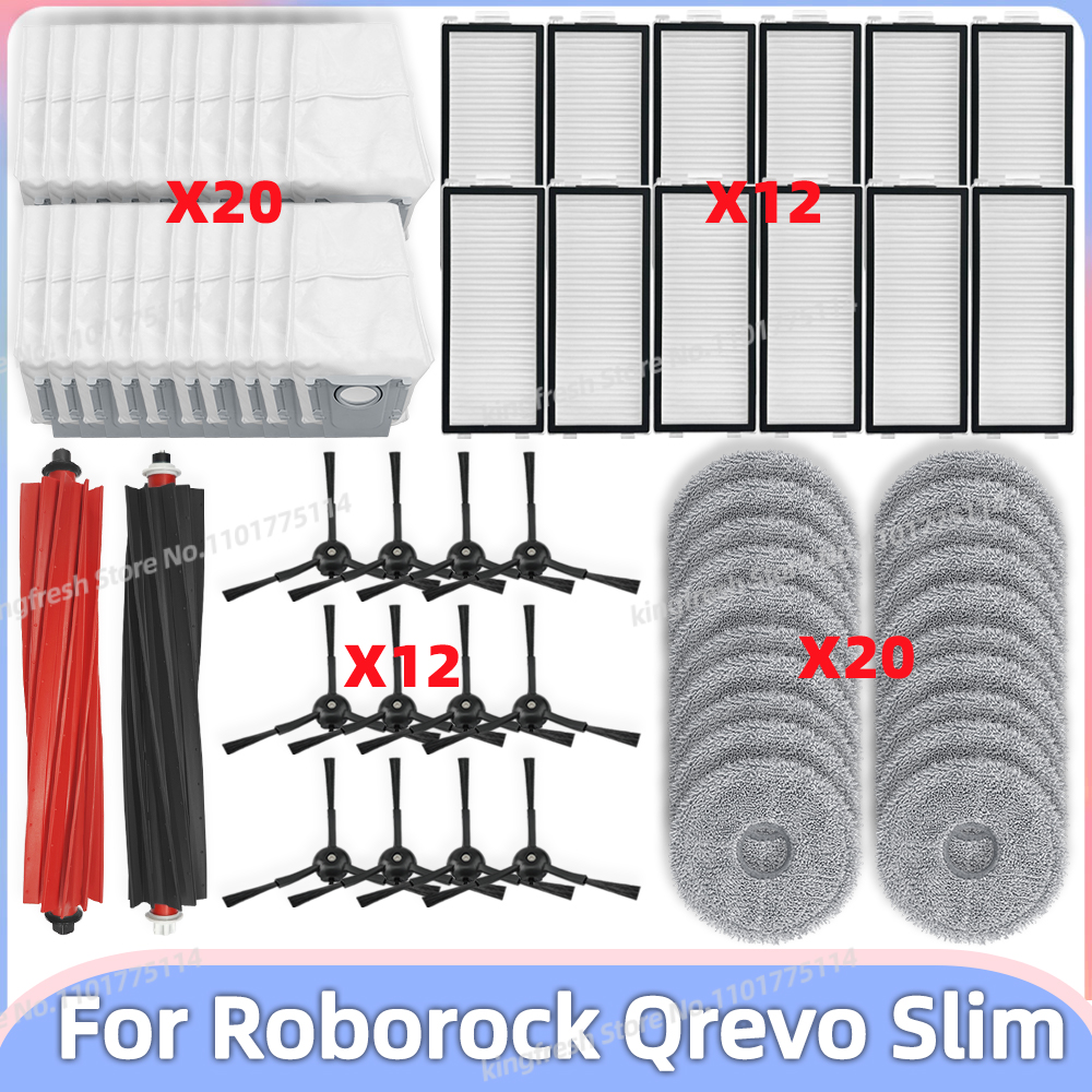 passen Für (Roborock Qrevo schlank) Vakuum Ersatzteile Wichtigsten Rolle Seite Pinsel Hepa-Filter Mopp Tuch Staubbeutel Zubehör