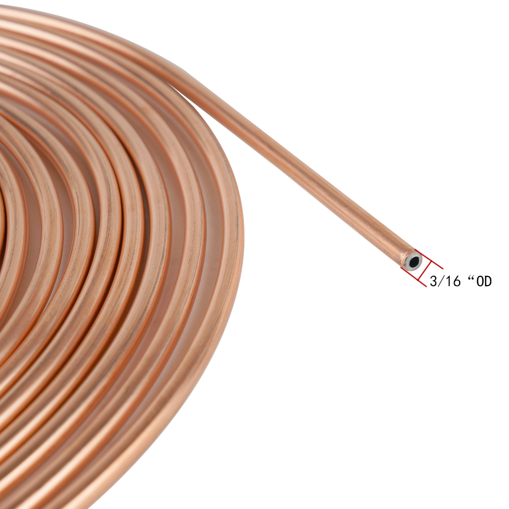 Kit de tuyauterie de ligne de frein en acier au carbone de cuivre de voiture 3/16 "OD rouleau de bobine de 25 pieds pour tout le Zinc en acier automatique + Nickel de cuivre pour universel