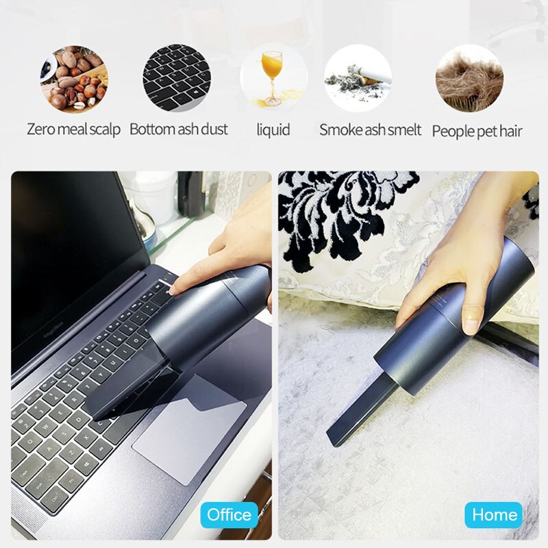 Handheld Cyclone Car Vacuum Cleaner USB Rechargeable 4400mAh Auto Home Office PC Wireless Dry Wet Vacuum Cleaner Mini Portable