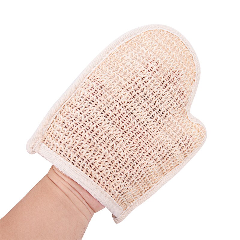 1 stk eksfolierende handsker bad hamp brusekar fjern snavs gnider tilbage blod bad handske bad sauna tilbehør