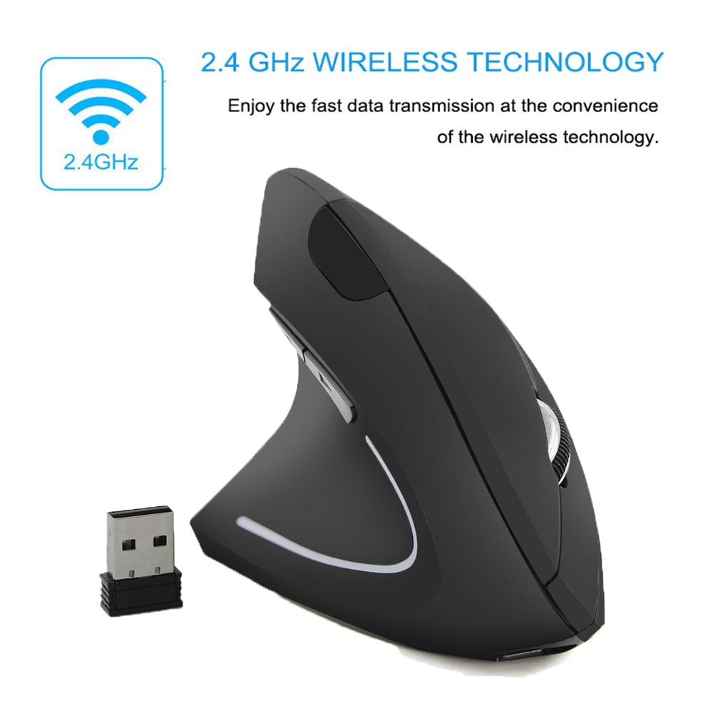 CHYI Wireless Vertical Mouse Rechargeable Ergonomic Right/Left Hand Mice 1600DPI USB Optical Computer Gaming Mause For PC Gamer