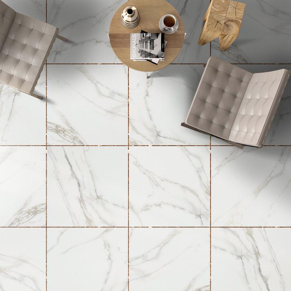 Durable Tile Stickers Classic Delicate Texture 500cmx5cm PVC DIY Self-adhesive Waterproof Floor Wall Tile Sticker Home Decor