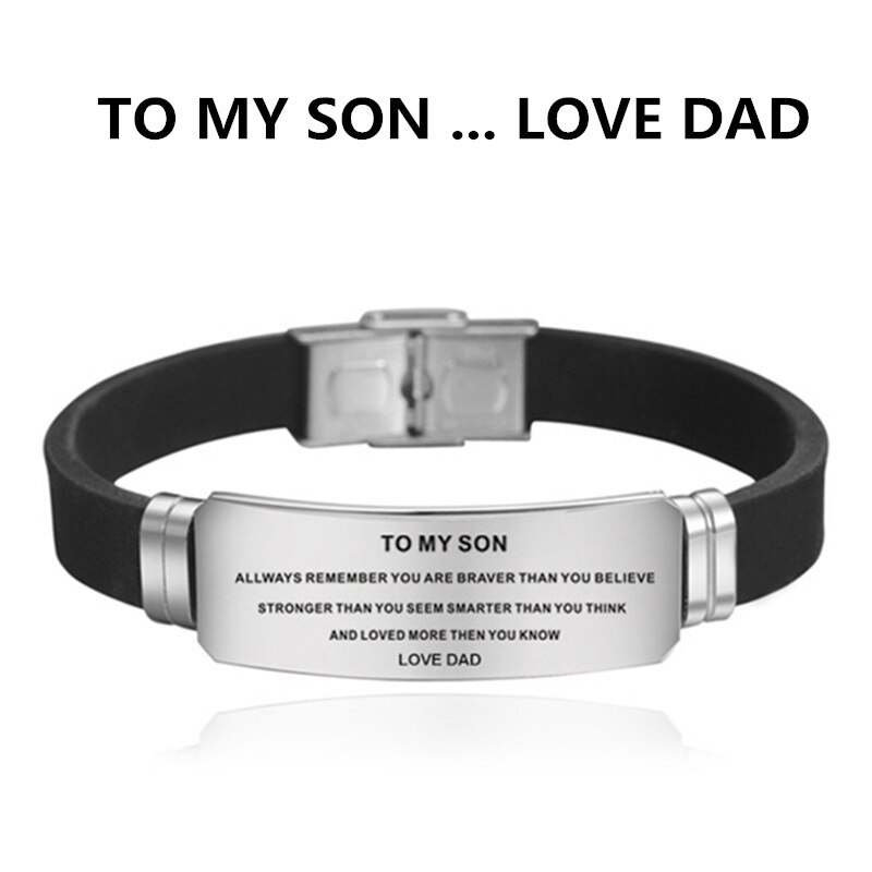 Luxe Engels Belettering Armband Om Mijn Zoon Roest... Grandado