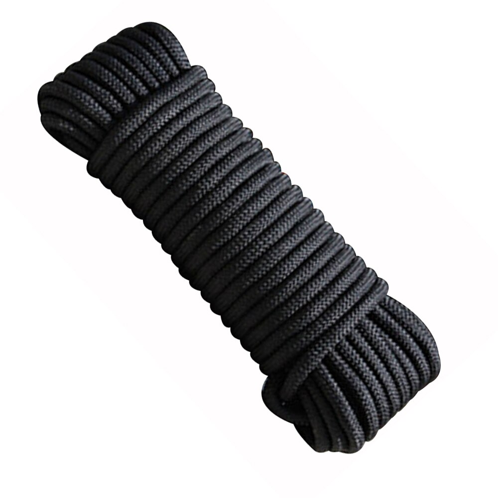 Corde de Parachute Dia 2 MM 50 100 mètres, corde de tente pour randonnée Camping corde à linge Bracelet bricolage: Black / 50M
