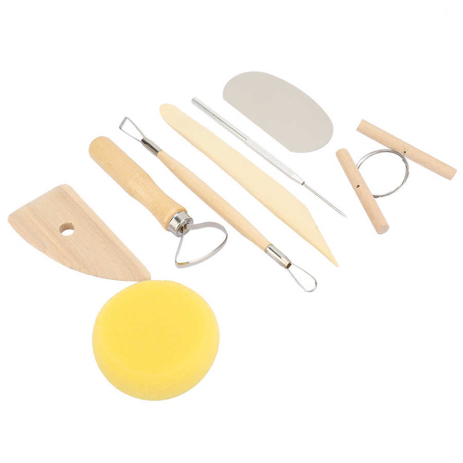 8PC DIY Art Crafts Pottery Sculpting Set Clay Carving Hand Making Modeling Tools