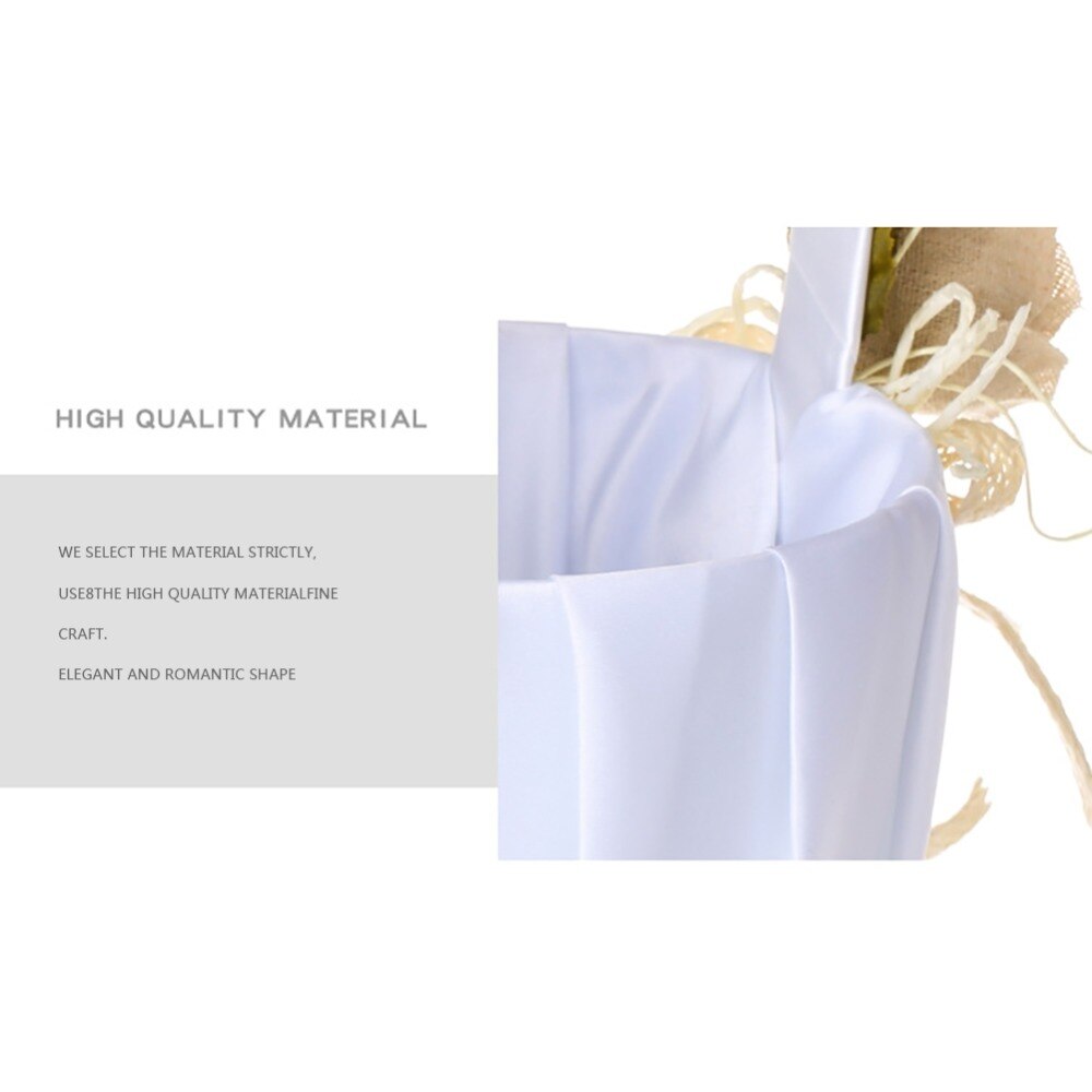 Romantic Flower Girl Basket Rose Petals Bouquet Holder For Country Wedding Ceremony Party Decor Flower Basket