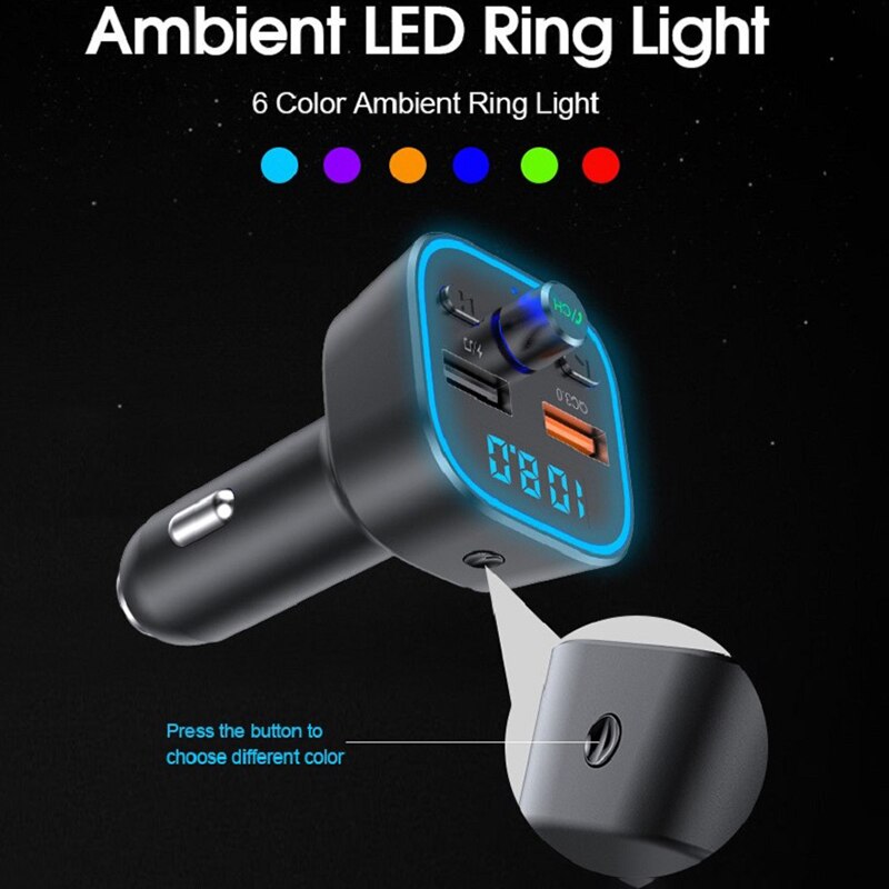 -Bluetooth Car Charger MP3 Player FM Transmitter - Wireless Radio Adapter for Vehicles