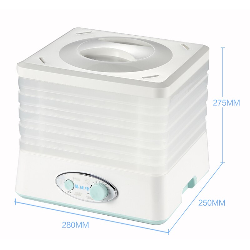 Mini deshidratador de alimentos eléctrico para el hogar, 5 bandejas, máquina de secado de carne, frutas secas, aperitivos, hierbas, frutas y verduras, secador de 220v