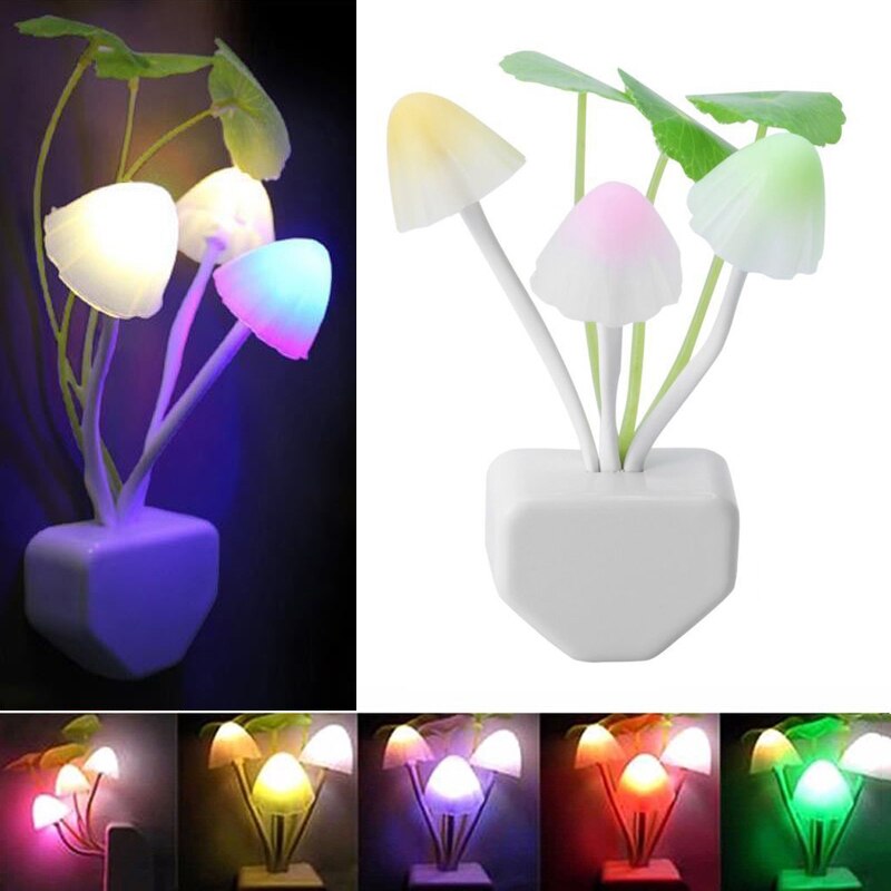 Paddestoel Sensor Nachtlampje Plug In Lamp Led Night Lights RGB Met Schemeringsdimmer Slaapkamer Lamp Voor Kinderen Baby kinderen Nachtlampje