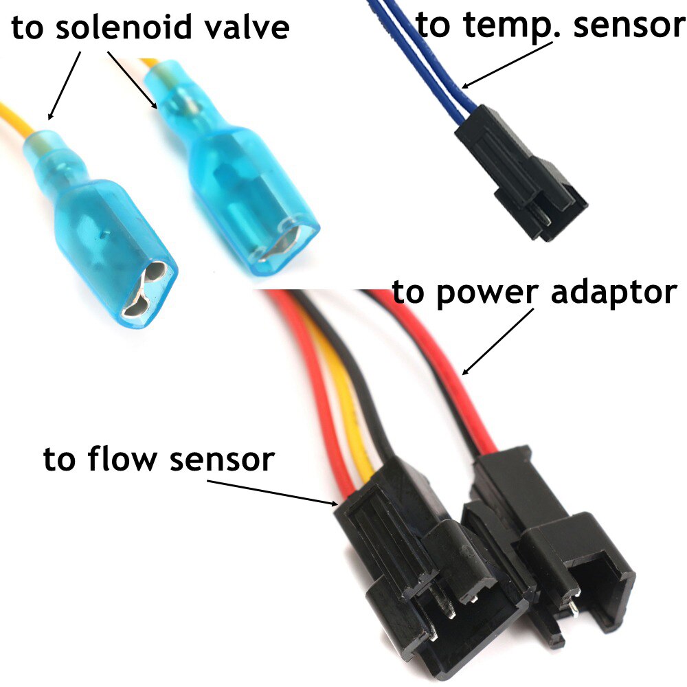 US211M Water Flow Meter and YF-B7 Hall Water Flow Sensor Brass 1-25L/min DC 24V Turbine Flowmeter with NTC50K Temperature