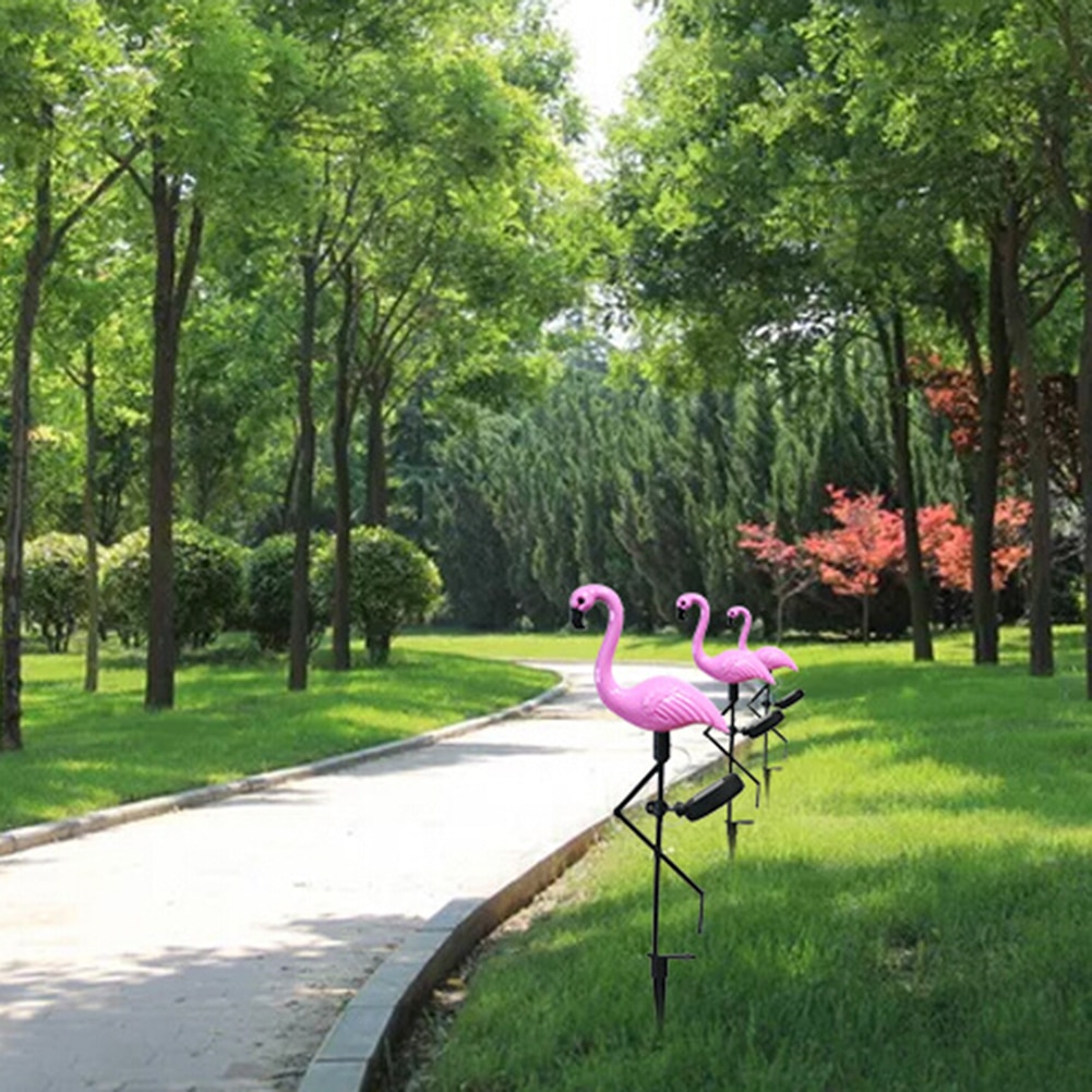Solcelledrevet flamingo-pæl led lys vandtæt vej haveplæne gårdlampe til gårdhave