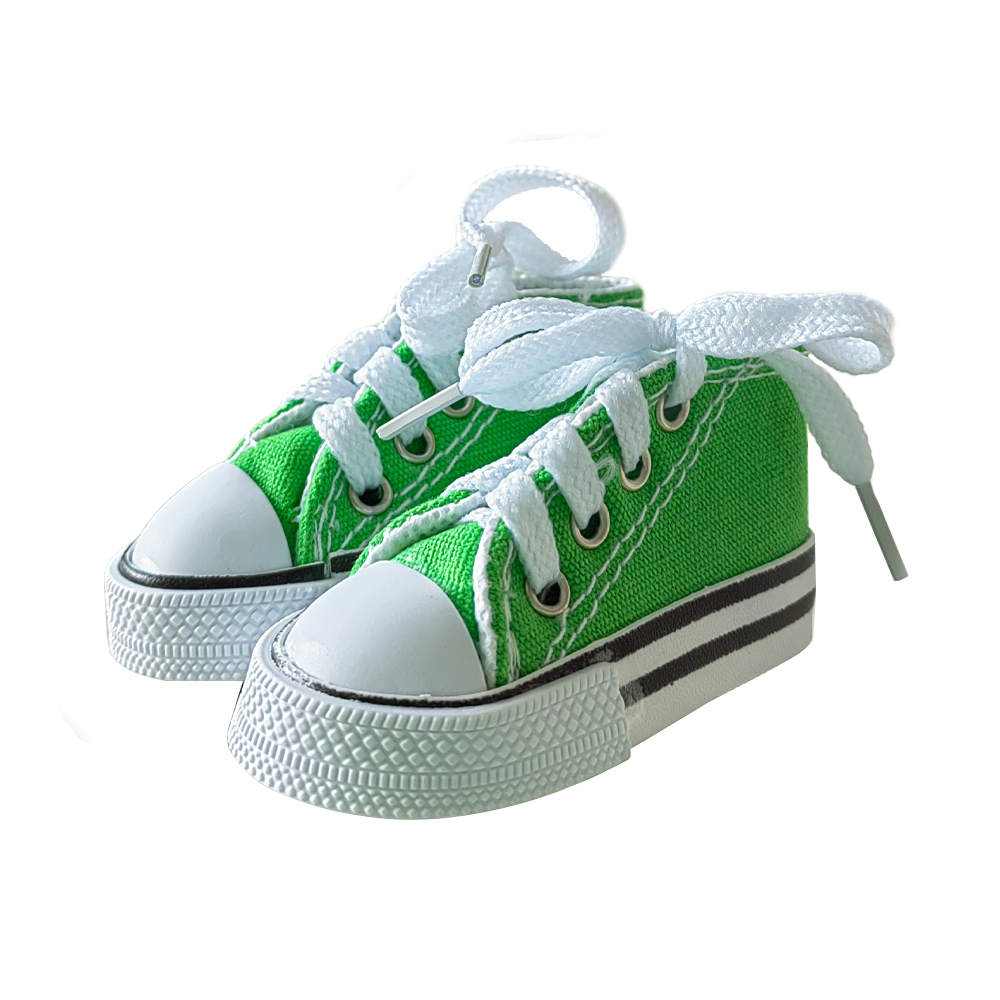 2 Stuks Motorfiets Kickstand Schoenen Moto Voetsteun Motorfiets Zijstandaard Schattige Mini Canvas Schoenen Zijstandaard 7.5Cm: green