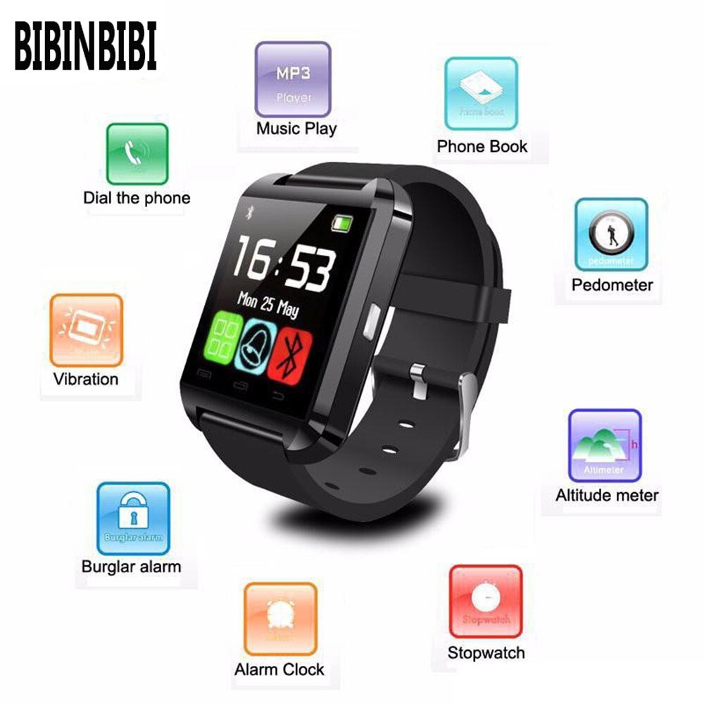 Reloj Inteligente Draagbare Smart Horloge U8 Smartwatch Bluetooth Antwoord Dial Telefoon Passometer Alarm voor Android IOS