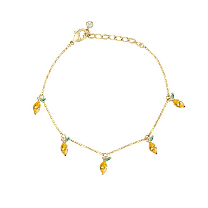 Nuevos accesorios brillantes para pulseras de frutas de cristal para mujer, pulseras y anillos de cereza: bracelet13