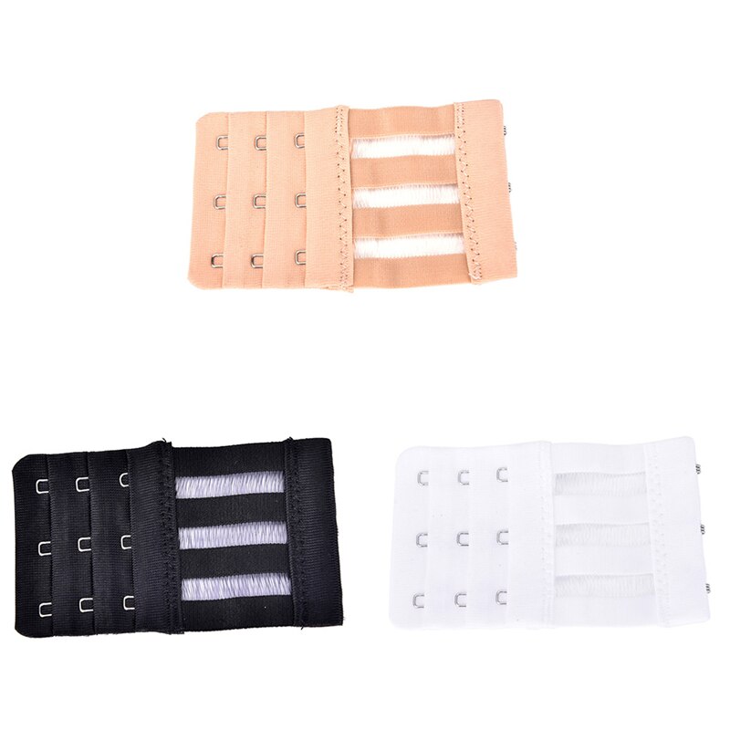 3 Rows 3 Hooks Women Good Adjustable Bra Extender Strap Extension Buckle