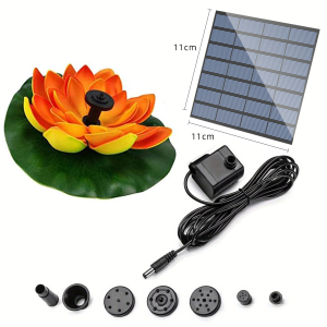 1.2W solar lotus fountain pump, DIY lotus solar fountain, suitable for garden bird bath, pond decoration, water features: MULTI