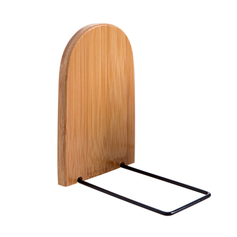 Storage Book End Nonskid Students Durable Floating Shelf Office Home School Stationery Portable Desk Organizer Bamboo Wood: L