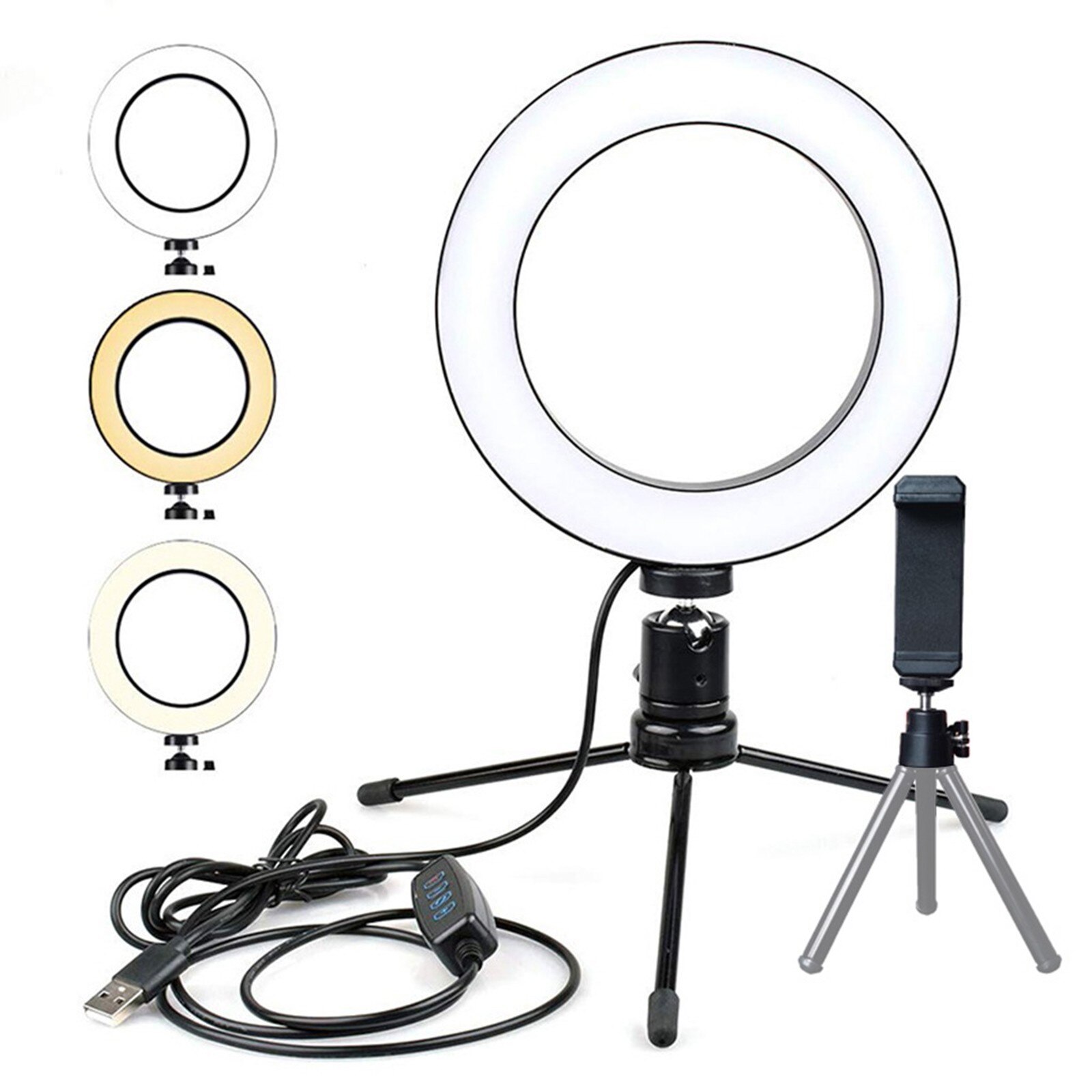 10” Dimmable LED Studio Camera Ring Light Photo Phone Video Light Annular Lamp