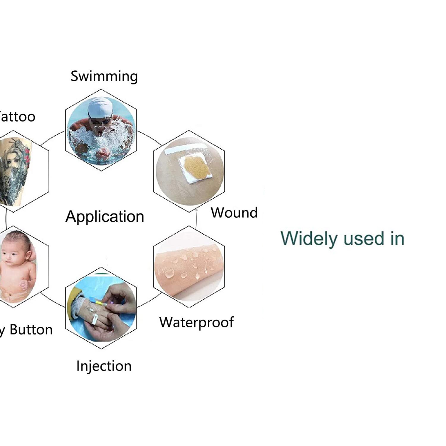 Transparent Stretch Adhesive Bandage Shower Waterproof Patch Waterproof for Tattoos Swimming Showering