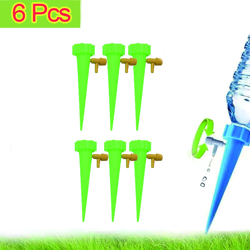 Drip Irrigation System Drip Watering Plant Water Dripper Automatic Self Watering Adjustable for Flower Plant Water Dripper: green