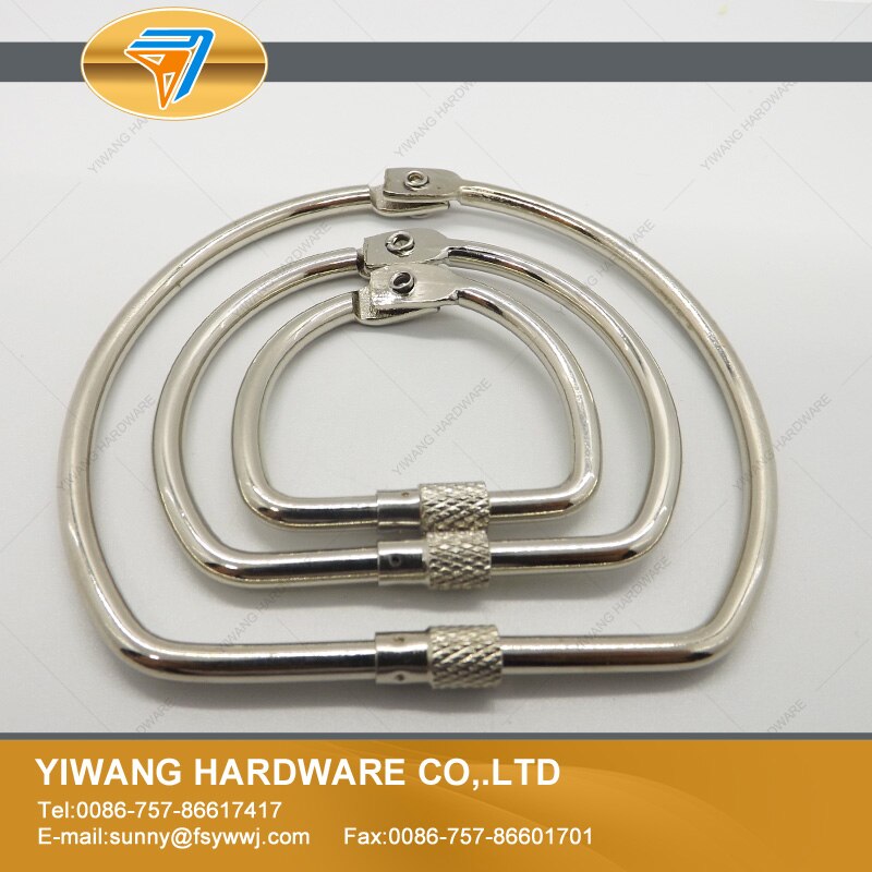 Kina billig tillverkare direkt bra d-ring nyaste attraktiva gängad bindningsring nickelplätering hängande ring