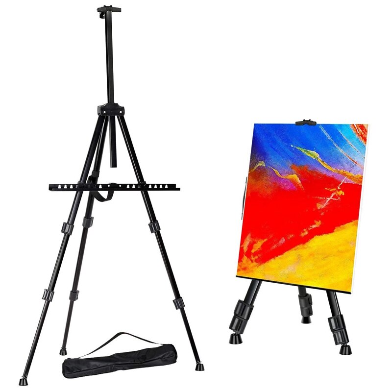 65Inch Aluminium Display Schildersezel Kunstenaar Schildersezel Statief Met Draagbare Tas Verstelbare Hoogte Van Voor Tafel-Top/Vloer schilderen