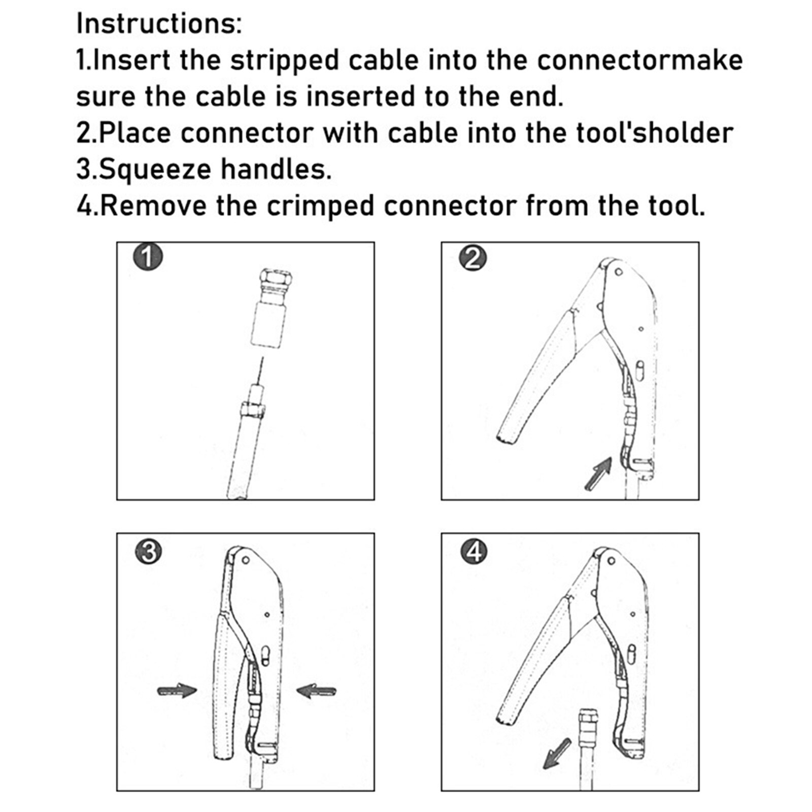 Krimptang Set Coaxiale Kabel Squeeze Tang Staal + Abs Multitool Extrusie Functie Multifunctionele Knijpen Tang