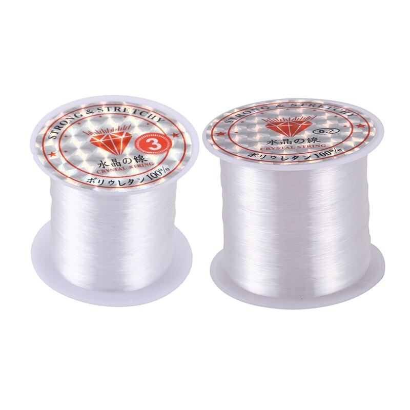 2X 0.3Mm / 0.2Mm Diameter Clear Nylon Vis Vislijn Spool Kralen String