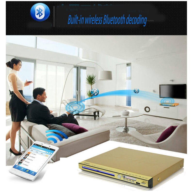 YWJJX 220V DVD Player Home Audio RMVB HD Bluetooth EVD Super Decoding VCD Player Bluetooth Player MPEG4 RMVB Card Reader CD
