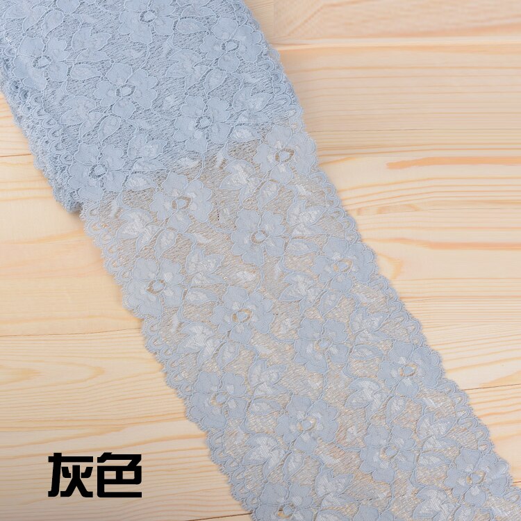 Elastic Lace Ribbon Tape 16cm Lace Trim Fabric Embroidered White Lace Trimmings DIY Crafts Sewing Material Garment Accessories: Grey