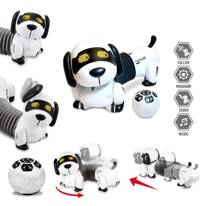 Afstandsbediening Teckel Hond Rc Robotic Stunt Puppy Speelgoed Huisdier Volgende Robot 54DF