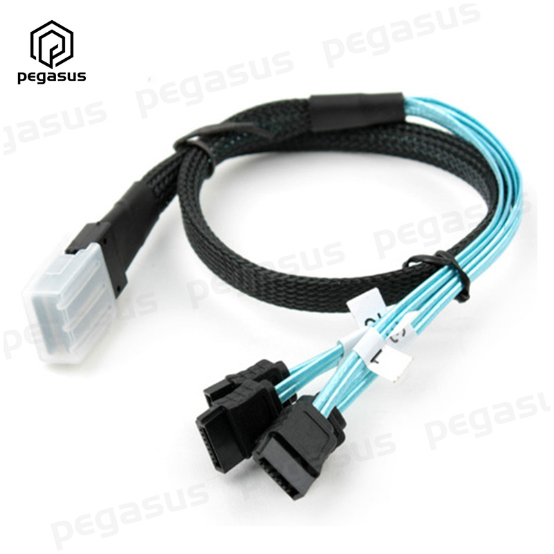 50CM 6Gbps Mini SAS SFF-8087 to 4*SATA 7-Pin Forward Breakout Cable
