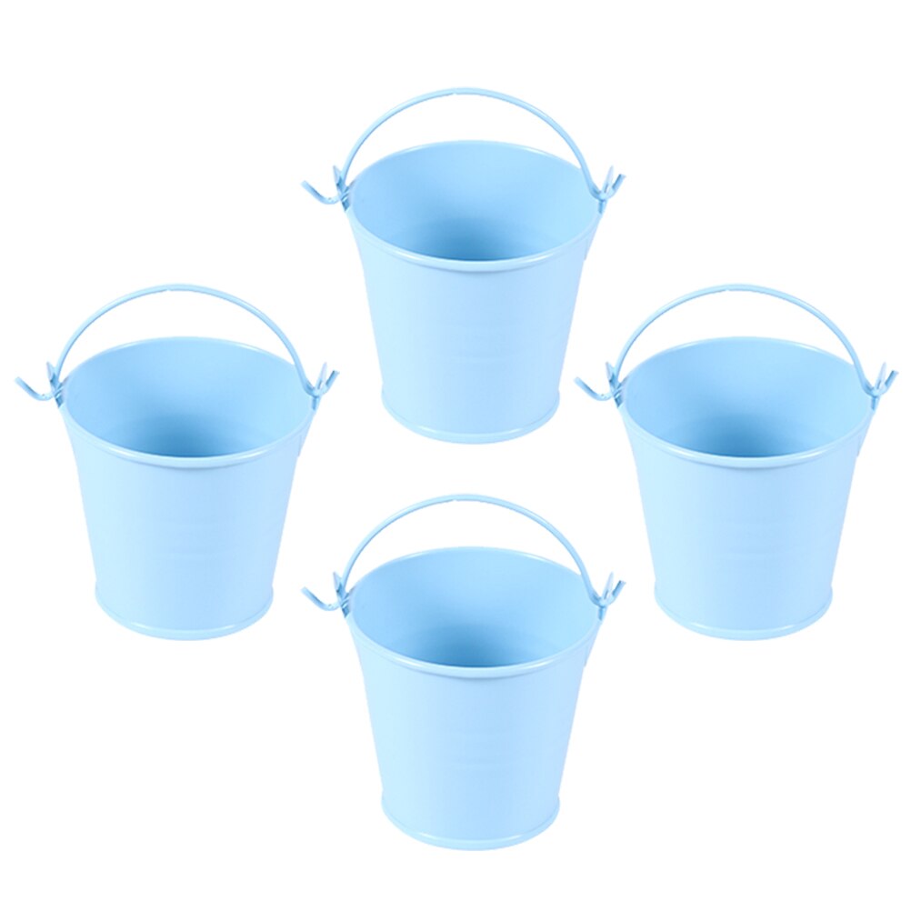 12Pcs Simple Iron Bucket Iron Bucket With Handle Photo Prop Garden Decor for Home Decor Adorn Garden