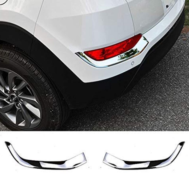 Für Hyundai Tucson Chrom Stoßstange Hinten Reflektor Nebel Licht Lampe Abdeckung Streifen Lünette Molding Garnieren Deckel Auto Styling