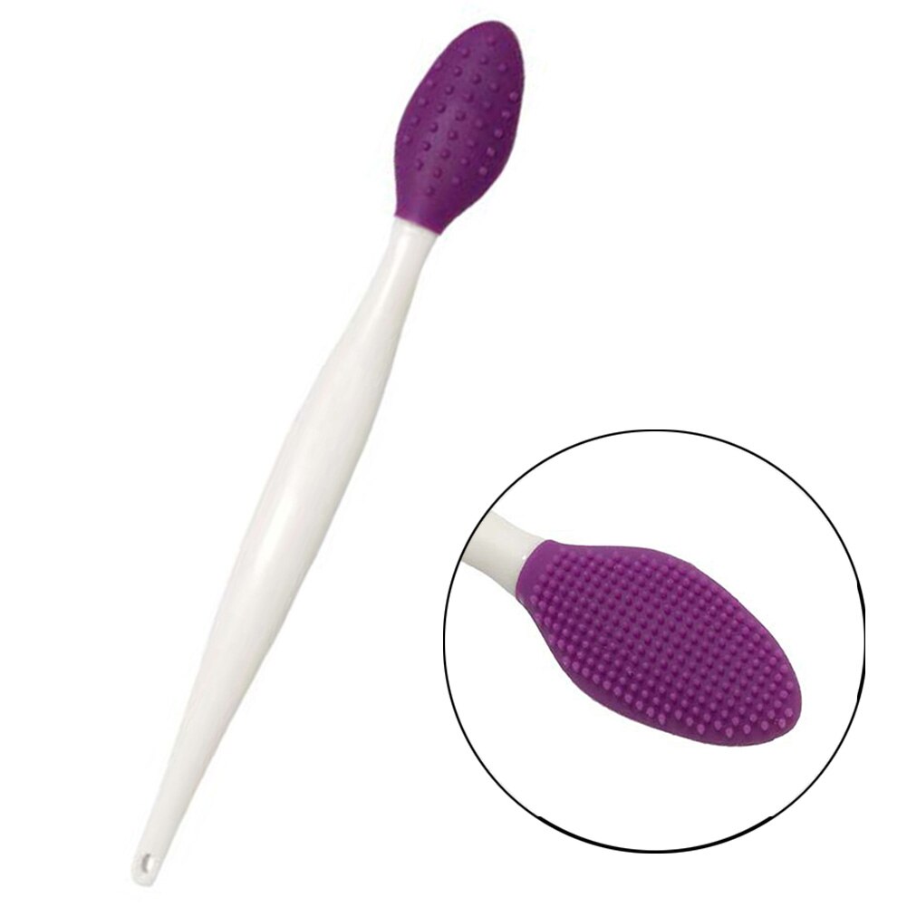 Double-Sided Soft Silicone Exfoliating Nose Blackhead Remover Brush Acne Cleaner: purple