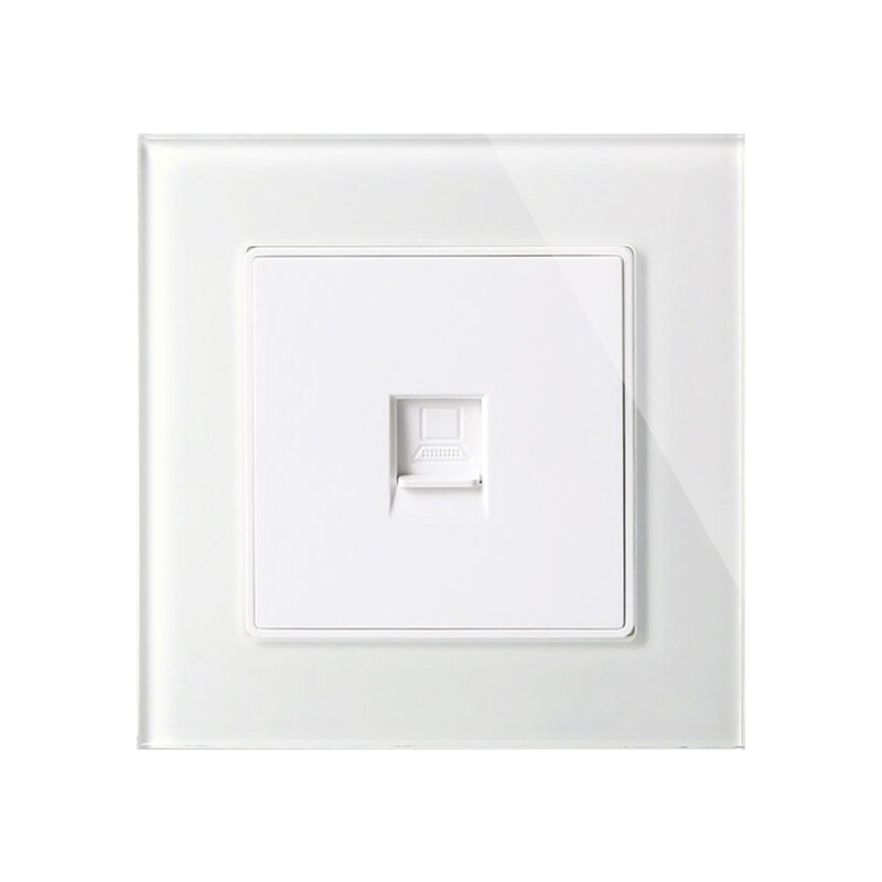 Atlectric Rj45 TV Internet Data Interface Socket Wall Socket Luxury Glass Panel outlet Television Computer Jack Plug: Rj45 Outlet