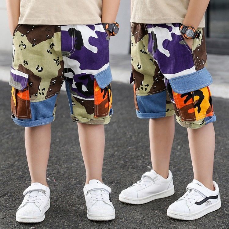 Eachin drenge shorts sommer teenagere drenge elastisk talje cargo shorts barn korte bukser kalv længde børn bukser trend bukser